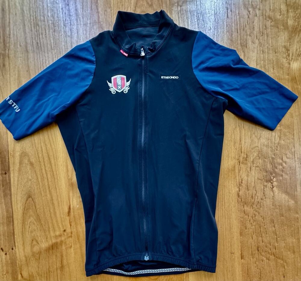 Etxeondo Pro Cycling Jersey Men’s Black Full Zip Short Sleeve Outdoors Large
